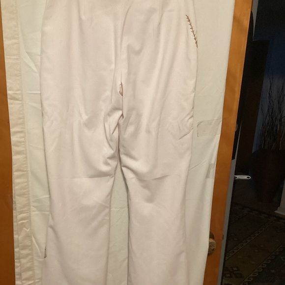 CACHE Cream pants with embroidery Sz 6 - Picture 4 of 9